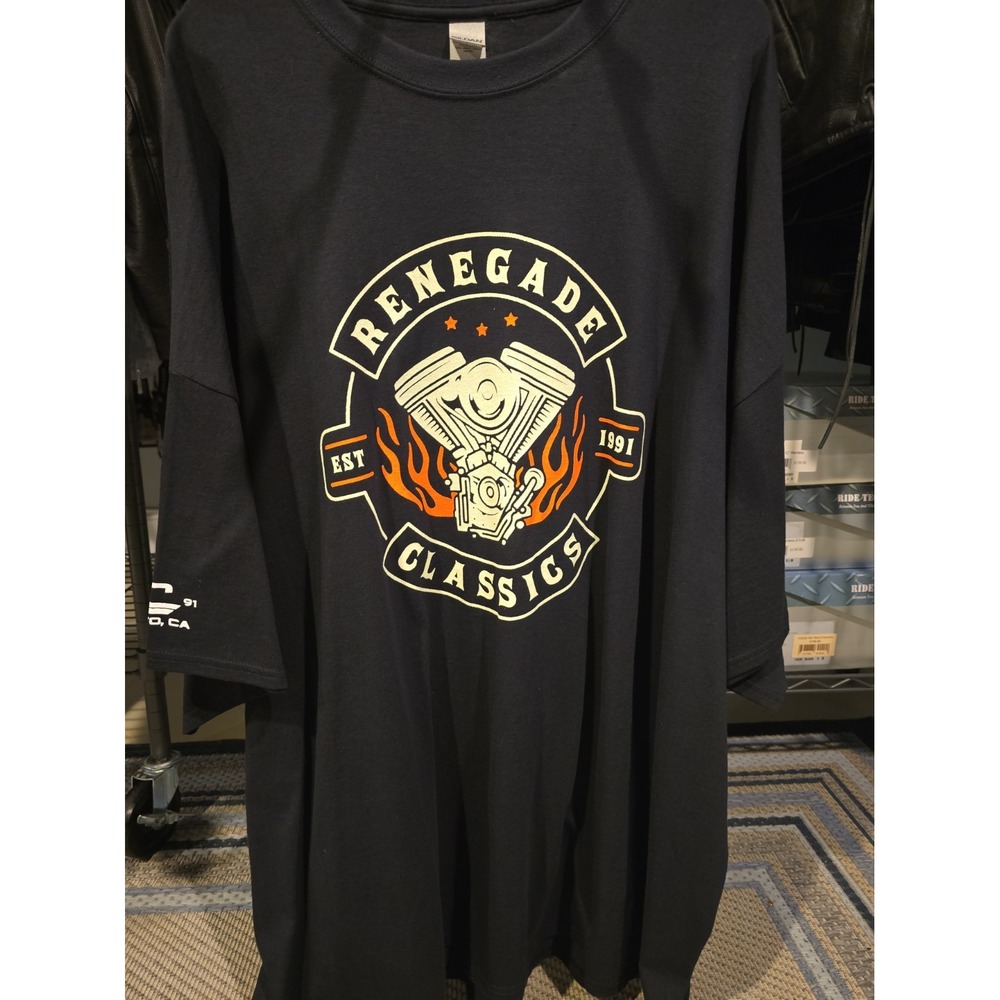 Renegade Black Tshirt Short Sleeve Cotton New 5XLarge